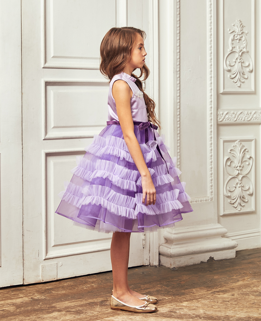 Lilac Queen Bee Tuelle Layered Dress