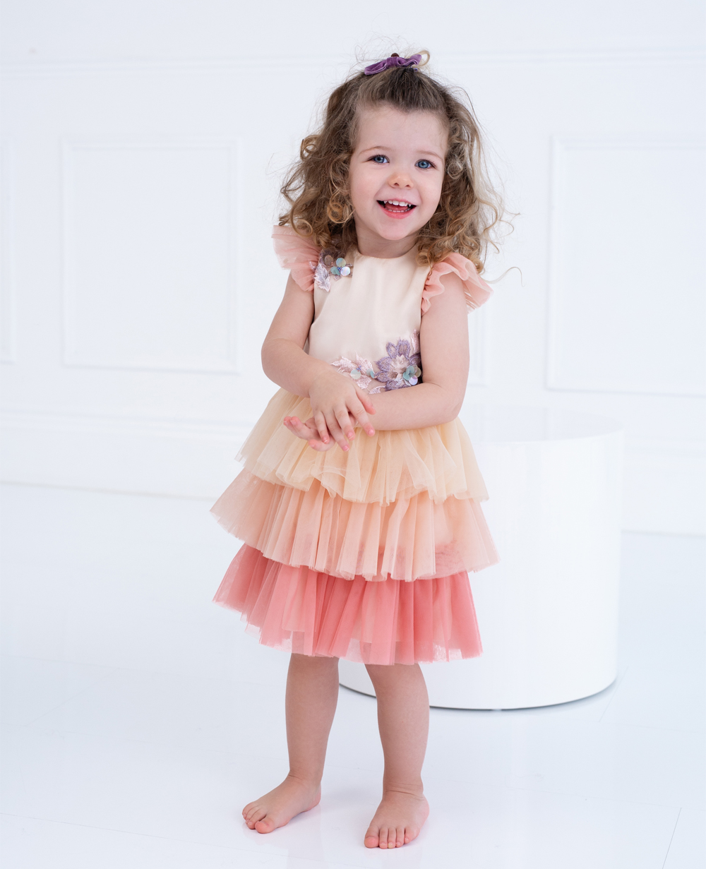Baby Pink and Rose Tuelle Dress