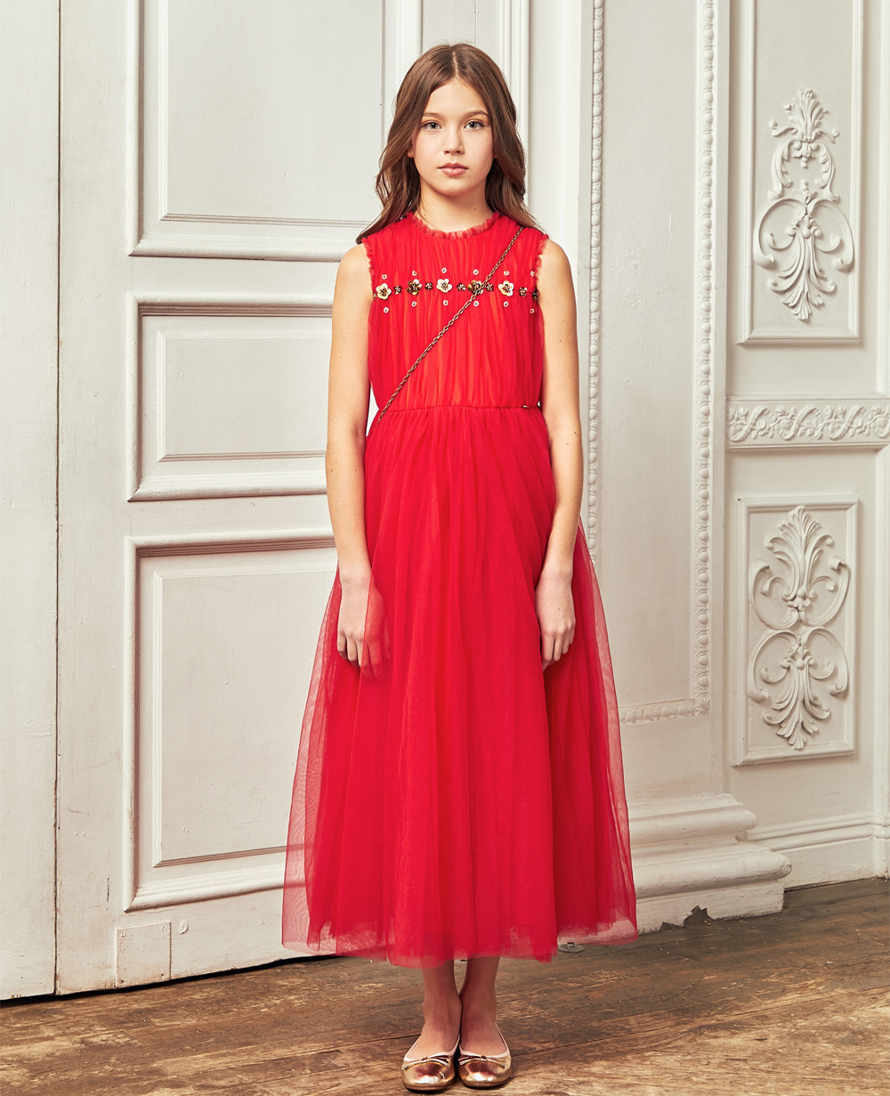 Red Tuelle Dress