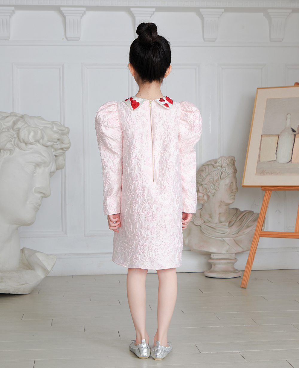 Baby Pink and Heart Brocade Dress