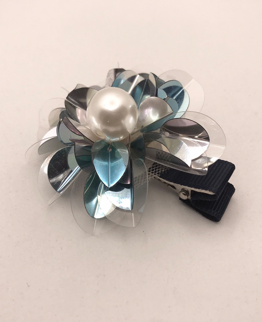 Silver and Blue Pearl Hairclip
