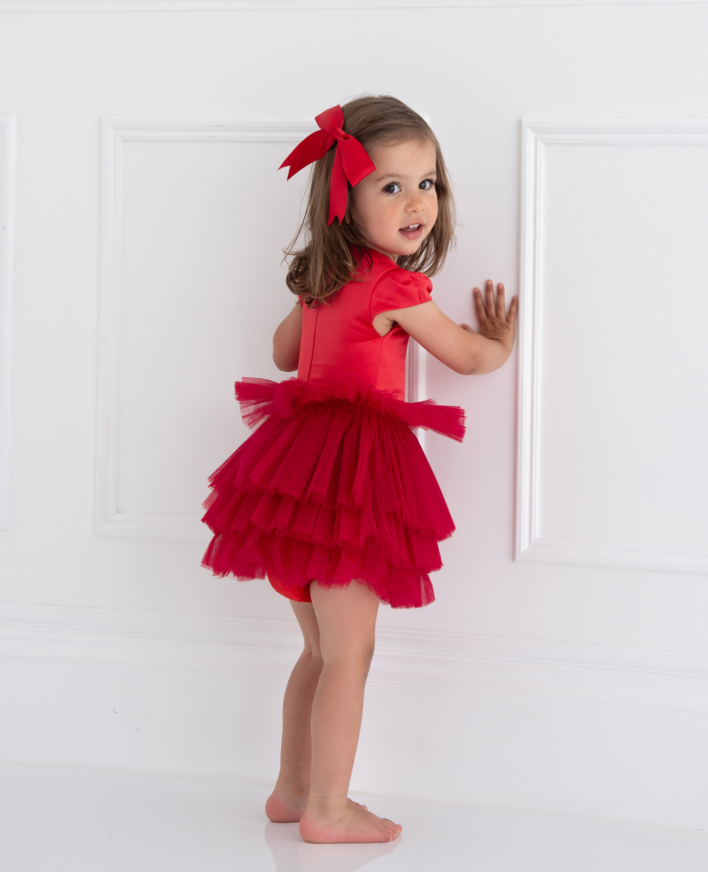 Red Tuelle Baby Dress