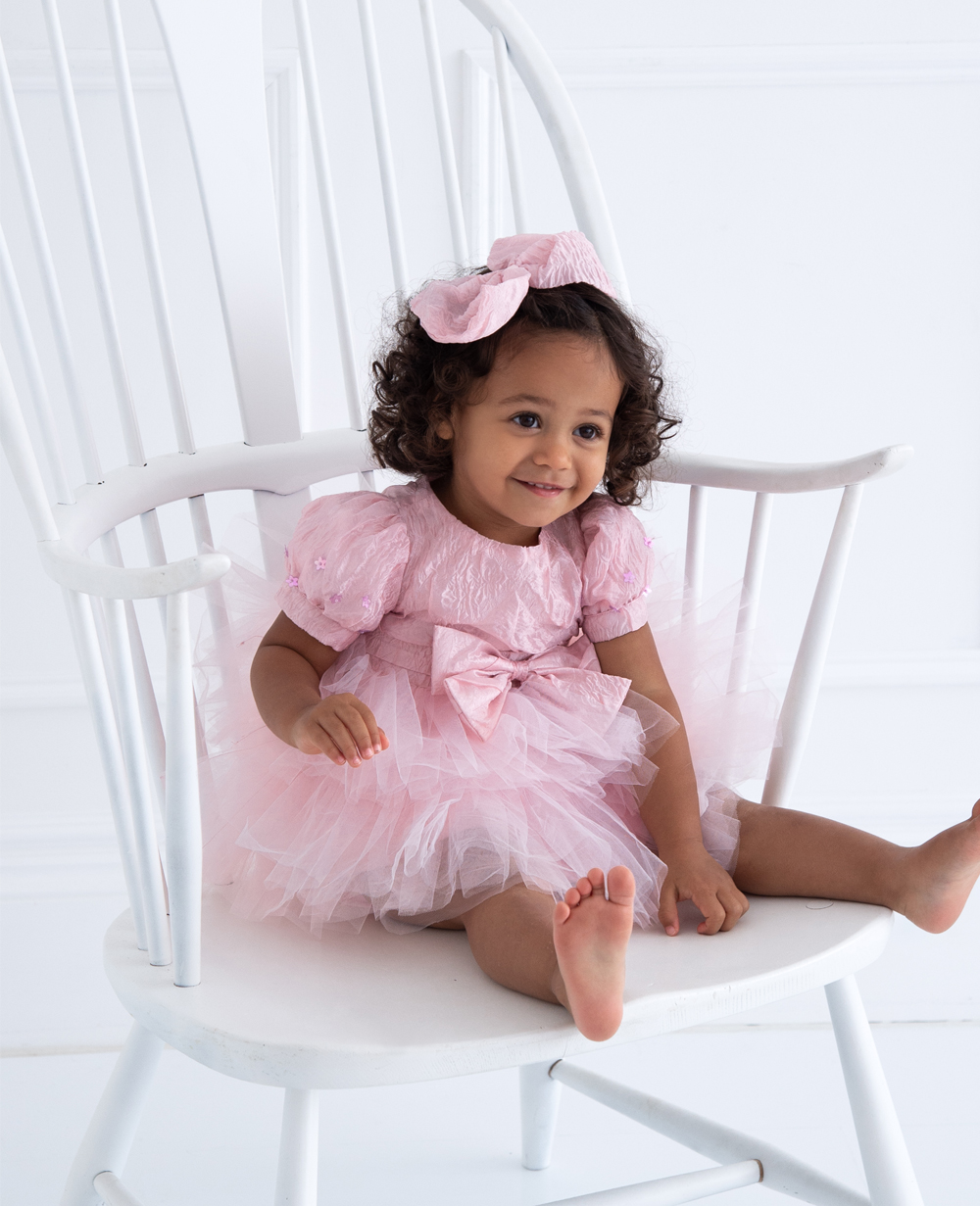 Baby Pink Brocade Dress