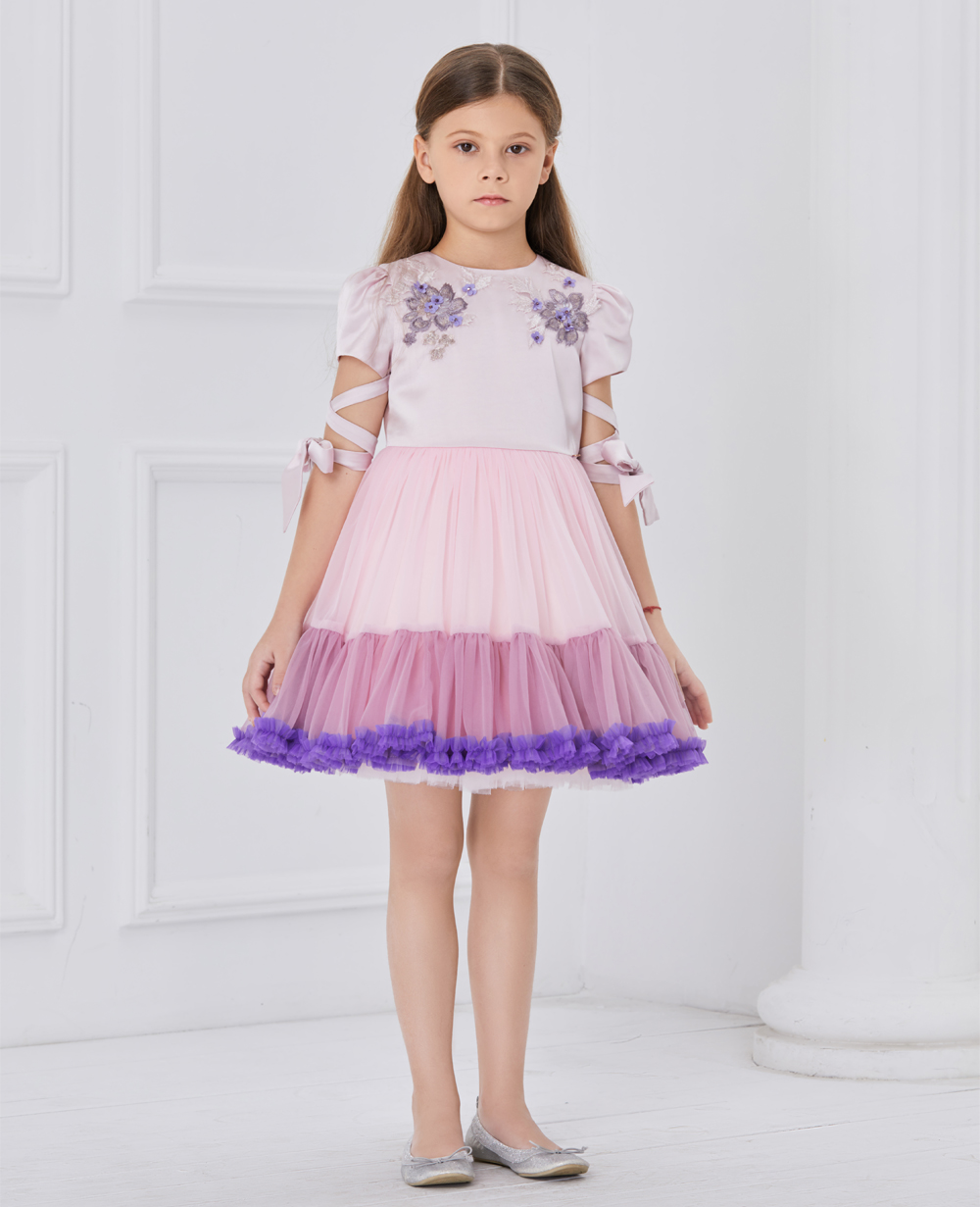 pink and purple tuelle dress