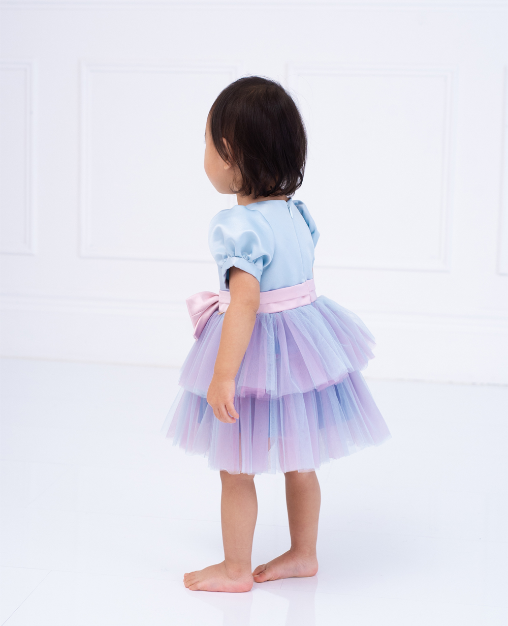 Baby Blue and Lilac Tuelle Dress