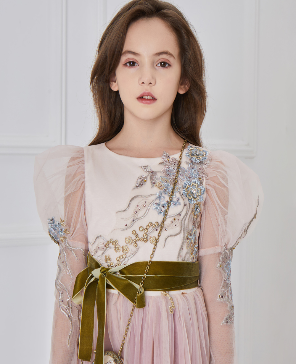 Long sleeve pink  floral dress