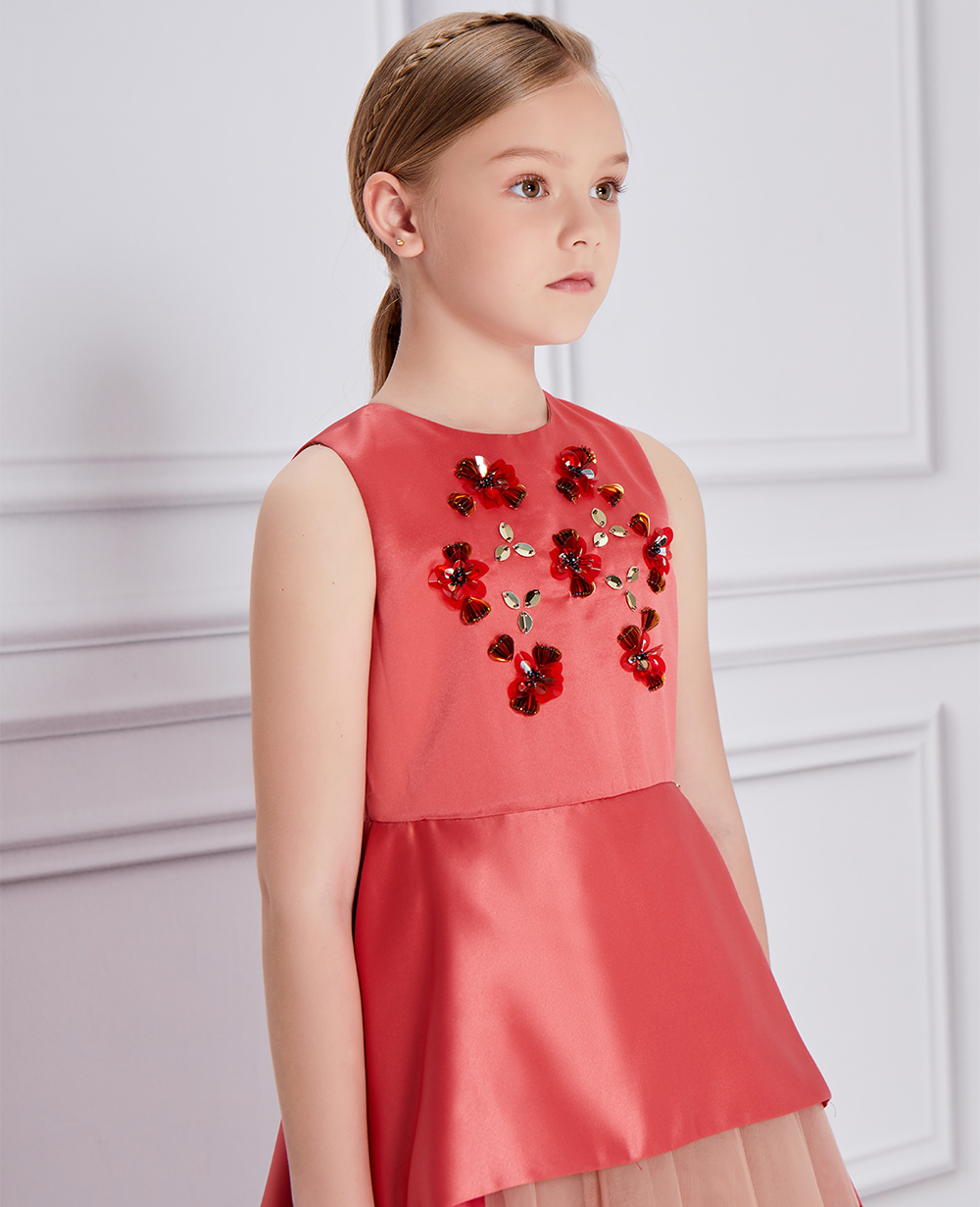 Red Floral Embroidery Dress