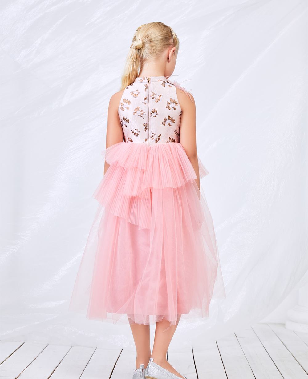 Pink Tulle Princess Dress Tulle Skirt Floral Dress