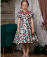 Red Tulip Capped Sleeve Brocade Dress