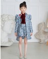 Blue Floral Brocade Coat