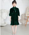 Emerald Green Velvet Dress