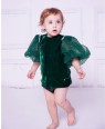 Emerald Green Tuelle and Velvet Baby Dress