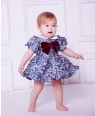 Blue Floral Brocade Baby Dress