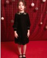 Black and Gold Details Long Sleeve Qipao Dress