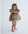 Emerald Brocade Baby Dress