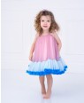 Baby Pink and Blue Frill Tuelle Dress