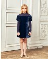 Navy Blue Velvet Dress