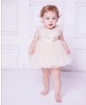 Peach Tuelle Sleeveless Baby Dress