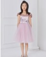 pink embroided tuelle dress