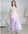 Pink and Lilac Long Tuelle Dress 
