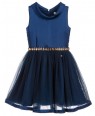 Blue Mystique Short Dress with Jewel Waist  Sleevless