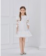 White Ribbon Tuelle Dress