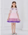 pink and purple tuelle dress