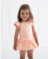 Peach Capped Sleeve Baby Dress