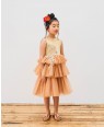 Golden Tulle 3 Tier Layered Dress