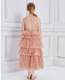 Rose Gold Tulle Layered Dress