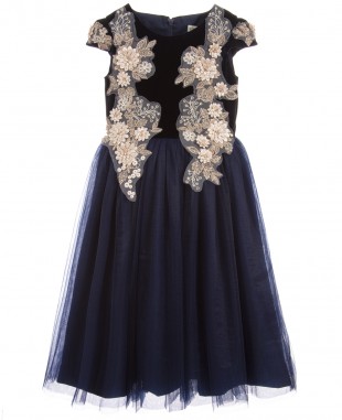 Blue Lace Maxi Dress Evening Gown Formal Wear