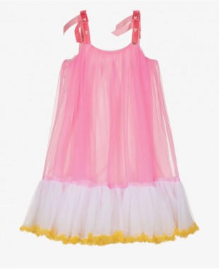 Pink  Tulle Sleeveless Dress