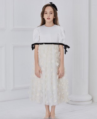 White Heavenly Rose Tuelle Dress