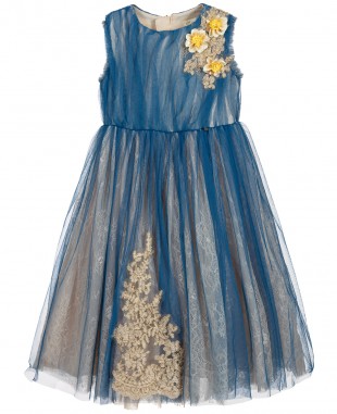 Blue Lace & Tulle Dress  Formal Wear