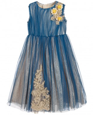 Blue Lace & Tulle Dress  Formal Wear