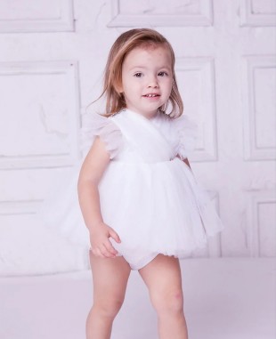 White Tuelle Baby Dress