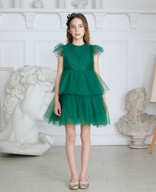 Emerald Green Tuelle Dress
