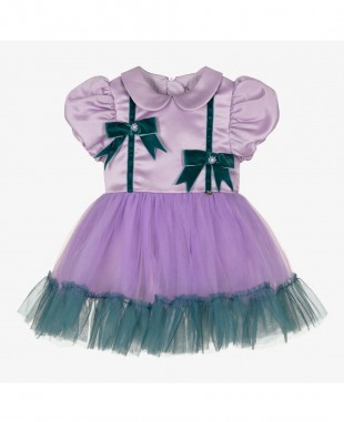 Lilac and Teal Tuelle Baby Dress