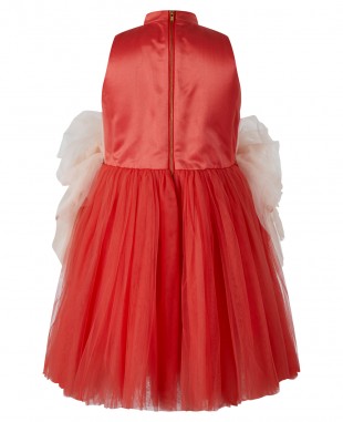 Red & Pink Sash Tuelle Dress