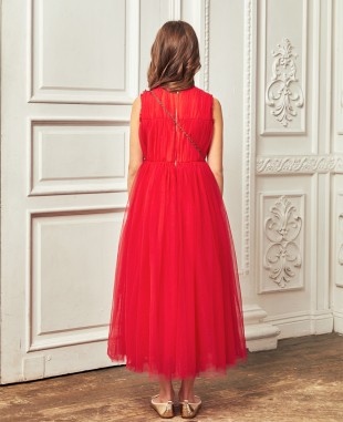 Red Tuelle Dress