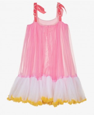 Pink  Tulle Sleeveless Dress