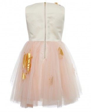 Girls Pink Satin & Tulle  Dress