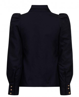 Navy Pussybow Blue Blouse