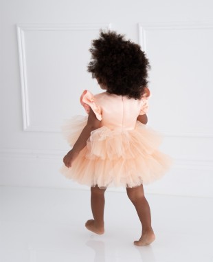 Peach Tuelle Baby Dress