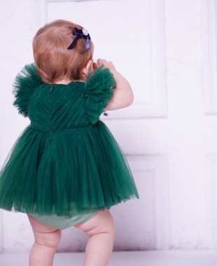 Emerald Green Tuelle Baby Dress