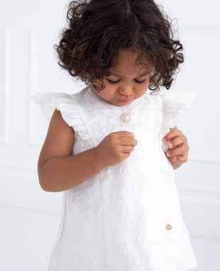White Brocade Baby Dress