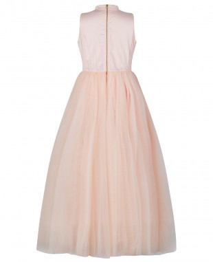 Pink Sash Tulle Dress