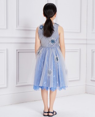 Blue Glitz Tulle Lace Dress